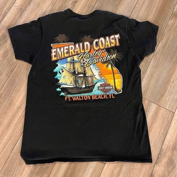 Harley Davidson Motorcycle Black Athletic Shirt Men Large - Picture 4 of 4